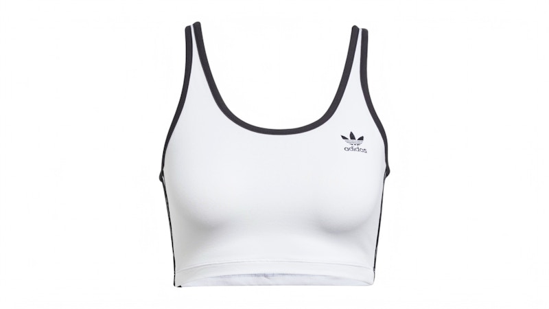 Pre-owned Adidas Originals Women's Adicolor 3stripes Bra Top In White/black