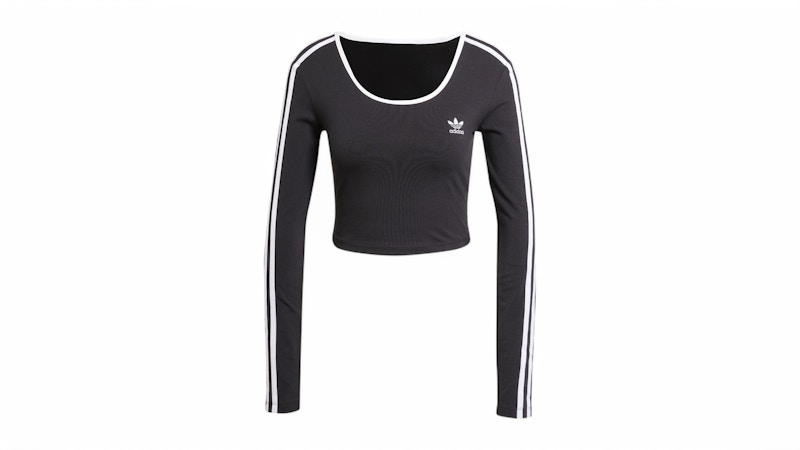 ● ADIDAS ● ADICOLOR 3S LONG SLEEVE CROP TEE adidas-Womens-Adicolor-3-