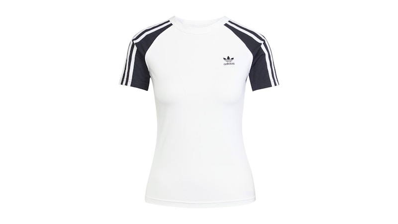 Pre-owned Adidas Originals Women's Adicolor 3stripes Raglan Slim T-shirt In White/black In Multi