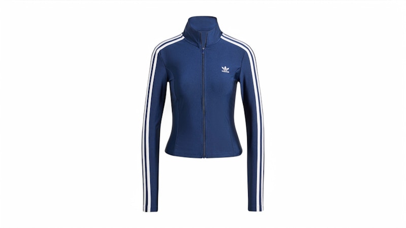 Pre-owned Adidas Originals Women's Adicolor 3stripes Slim Track Top In Night Indigo In Purple