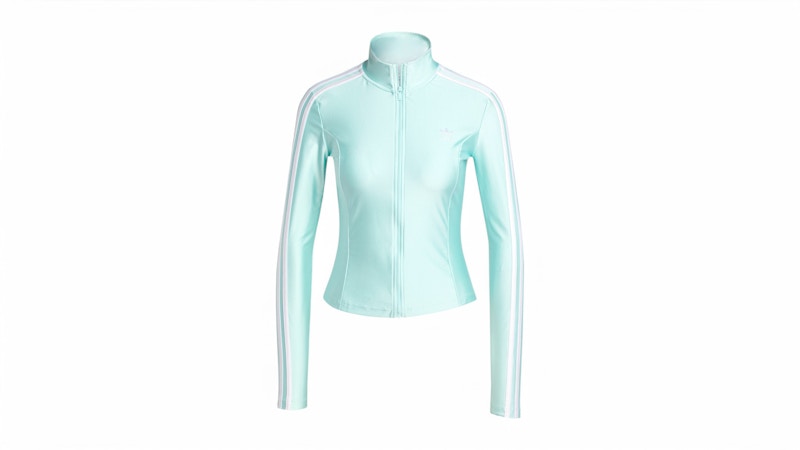 Pre-owned Adidas Originals Women's Adicolor 3stripes Slim Track Top In Semi Flash Aqua