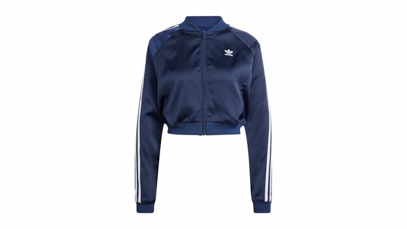 Pre-owned Adidas Originals Women's Adicolor Satin Track Top In Night Indigo