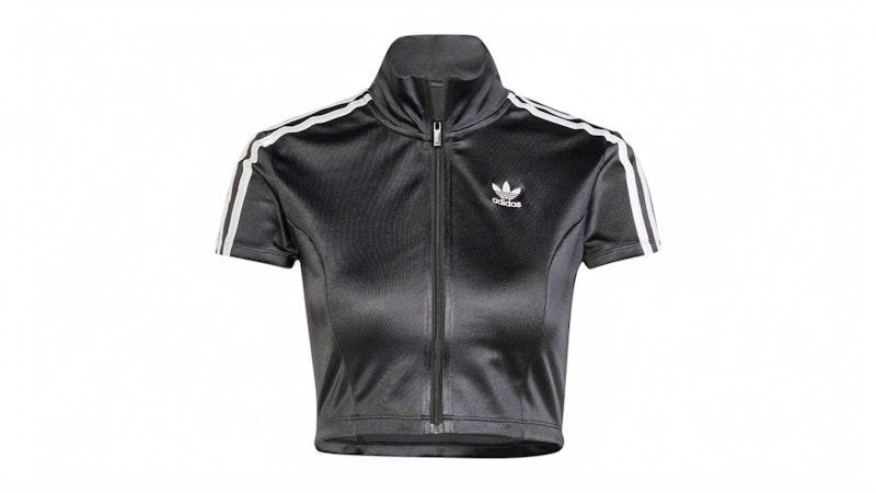 Pre-owned Adidas Originals Women's Adicolor Short Sleeve Track Longsleeve Top In Black