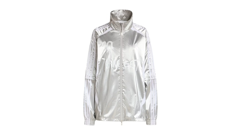Pre-owned Adidas Originals Women's Adilenium Season 4 Teamgeist Oversized Silver Track Top In Silver Metallic