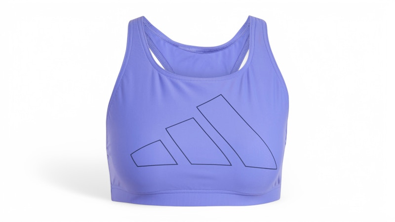 Pre-owned Adidas Originals Women's Big Bars Yback Bikini Top In Cobalt Blue/dark Blue