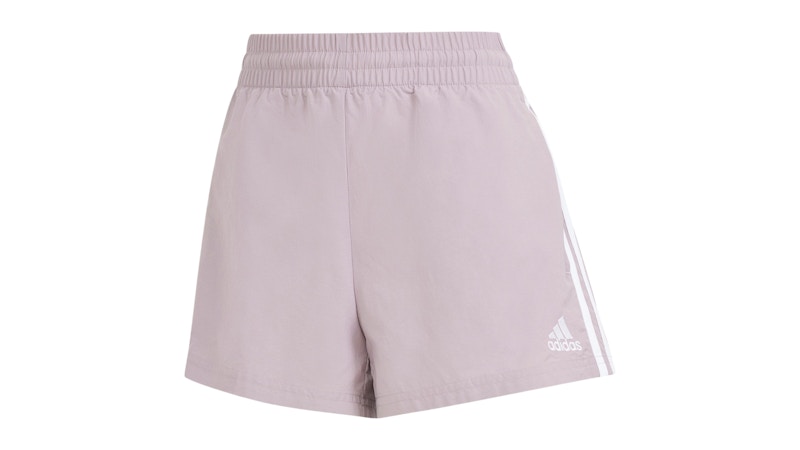 Pre-owned Adidas Originals Women's Essentials 3stripes Woven Shorts In Preloved Fig