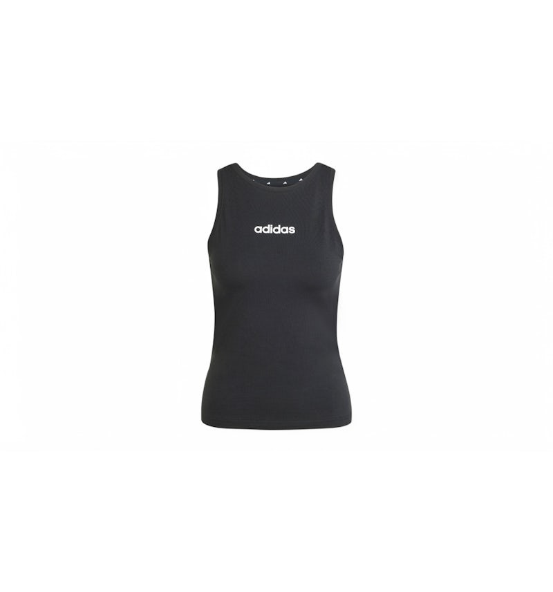 adidas Women's Essentials Linear Slim Cotton Tank Top Black/White