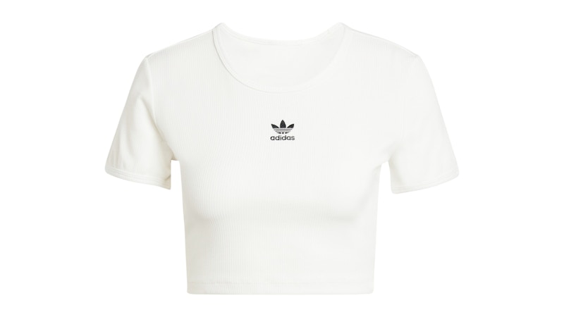 adidas Women's Essentials Ribbed T-Shirt Cloud White