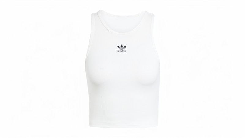Pre-owned Adidas Originals Women's Essentials Ribbed Tank Top In White
