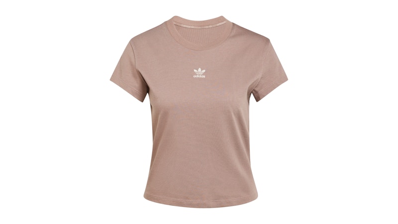 Pre-owned Adidas Originals Women's Essentials Slim T-shirt In Trace Brown