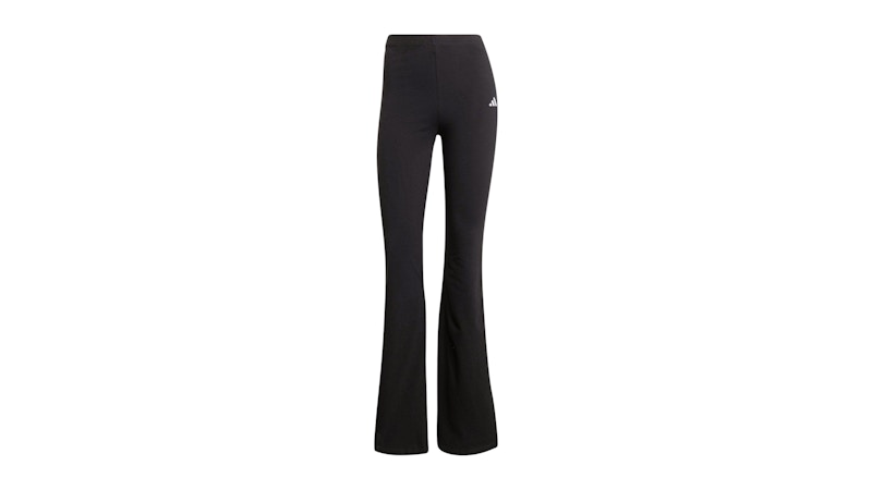 Pre-owned Adidas Originals Women's Essentials Small Logo Flared Leggings In Black/white