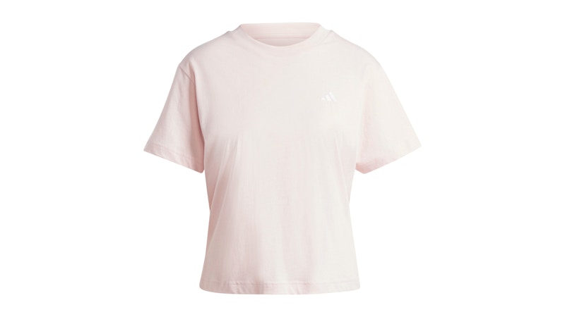 Pre-owned Adidas Originals Women's Essentials Small Logo T-shirt In Sandy Pink