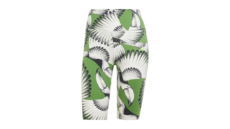 Pre-owned Adidas Originals Women's Farm Bike Shorts In Cream White/crew Green/black