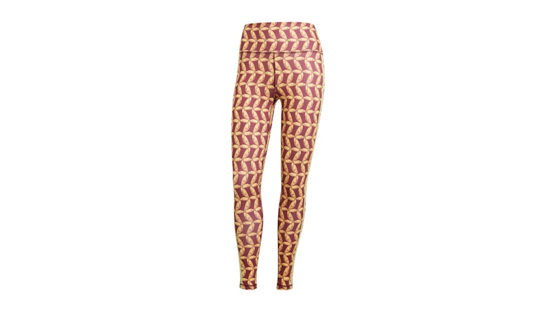 Pre-owned Adidas Originals Women's Farm Rio 7/8 Leggings In Semi Spark/shadow Red