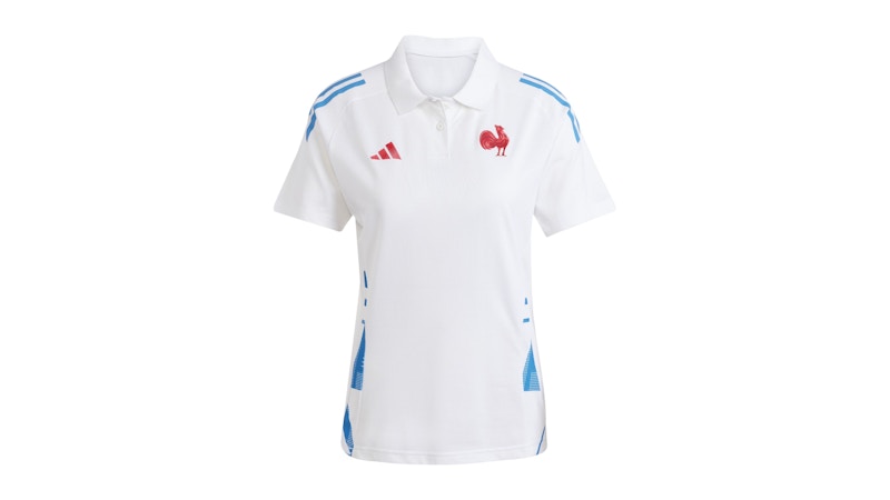 Pre-owned Adidas Originals Women's France Rugby Polo Shirt In White