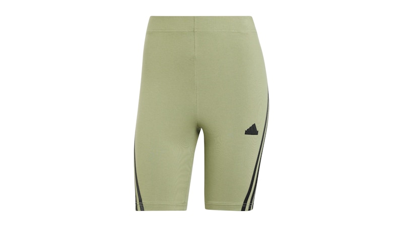 Pre-owned Adidas Originals Women's Future Icons 3stripes Bike Shorts In Tent Green