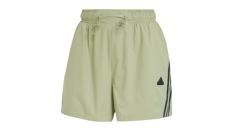 Pre-owned Adidas Originals Women's Future Icons 3stripes Woven Shorts In Tent Green
