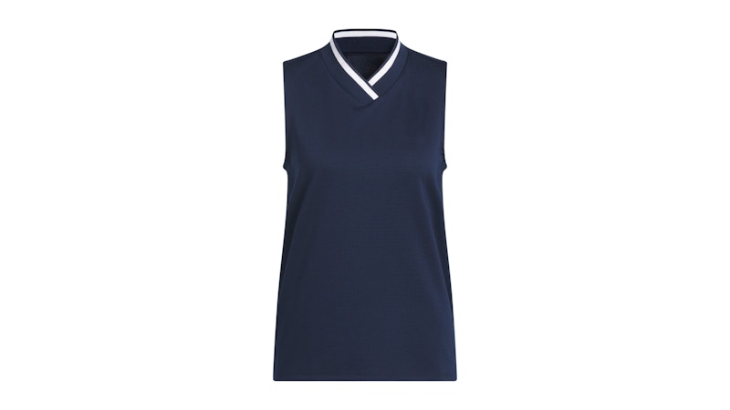 Pre-owned Adidas Originals Women's Goto Sleeveless Polo Shirt In Collegiate Navy Blue