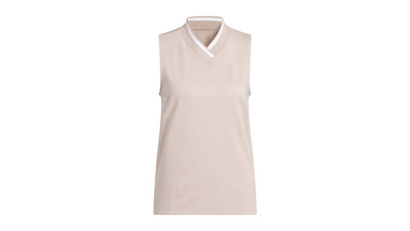 Pre-owned Adidas Originals Women's Goto Sleeveless Polo Shirt In Wonder Taupe