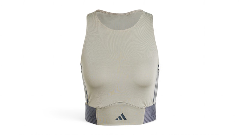 Pre-owned Adidas Originals Women's Hyperglam Tank Top In Silver Pebble/grey Six