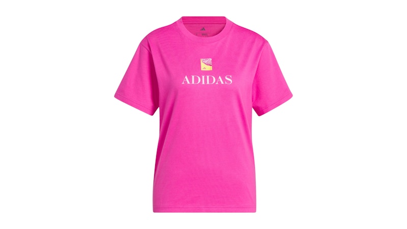 adidas Women's Jet Set Cabana Graphic Tee Semi Lucid Fuchsia