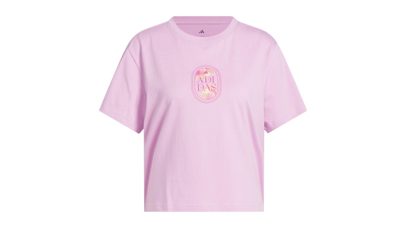 adidas Women's Jet Set Palms Graphic Crop Tee Bliss Lilac - SS26 - JP
