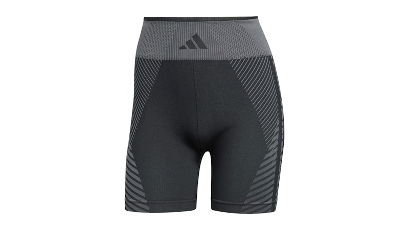 Pre-owned Adidas Originals Women's Knitted 5 Inch Leggings In Black/grey Six