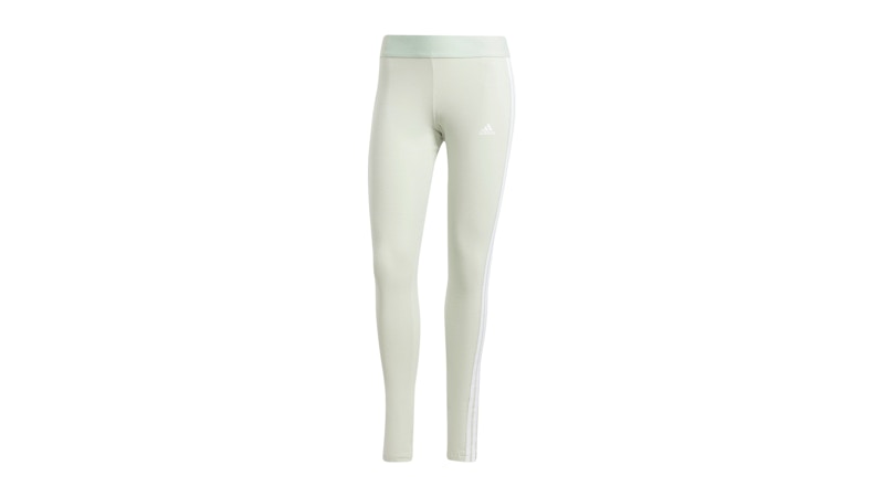 Pre-owned Adidas Originals Women's Loungewear Essentials 3stripes Leggings In Linen Green