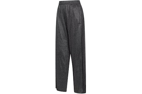 adidas Women's Lurex Firebird Track Pants Black/Silver Metallic US