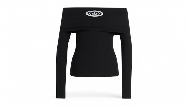adidas Women's Off Shoulder Long-Sleeve Top Black - SS25 - US