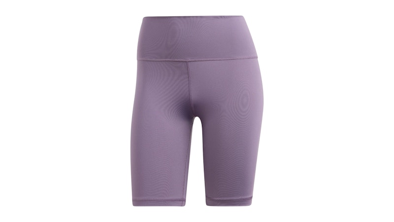 Pre-owned Adidas Originals Women's Optime Bike Short Leggings In Shadow Violet