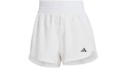 Pantalones cortos de talle alto tejidos Adidas Pacer de 3 rayas para mujer, blanco/blanco