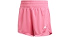 Pantalones cortos de punto Adidas Pacer Essentials para mujer, de talle alto, rosa fusión/blanco