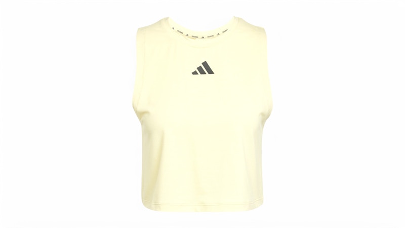 Pre-owned Adidas Originals Women's Power 3stripes Boxy Tank Top In Powder Yellow
