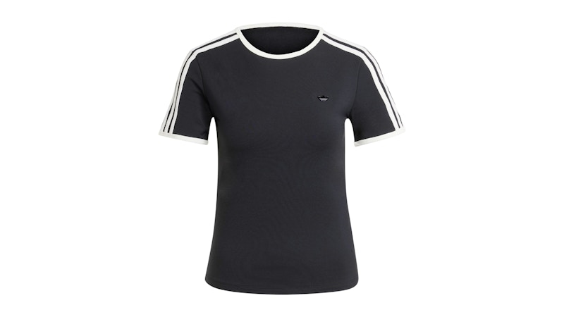 Pre-owned Adidas Originals Women's Premium 3stripes Cali T-shirt In Black