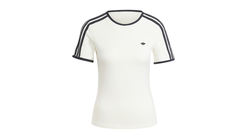 Pre-owned Adidas Originals Women's Premium 3stripes Cali T-shirt In Off White