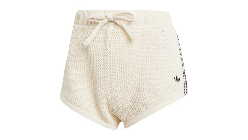 Pre-owned Adidas Originals Women's Premium Crochet Sprinter Shorts In Wonder White