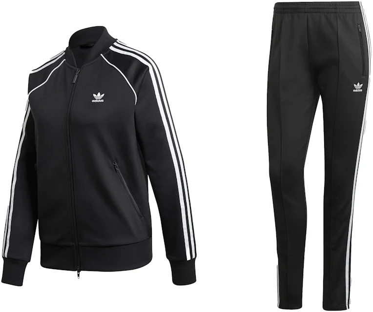 adidas Women's Primeblue SST Track Jacket & Pant Set Black/White