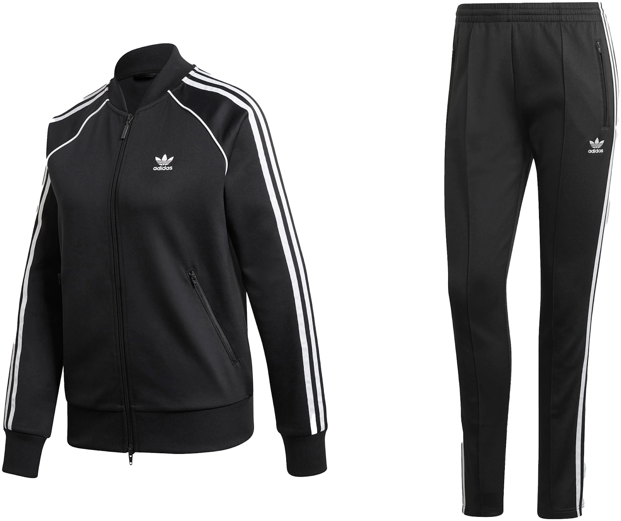 adidas Women's Primeblue SST Track Jacket & Pant Set Black/White - - ES