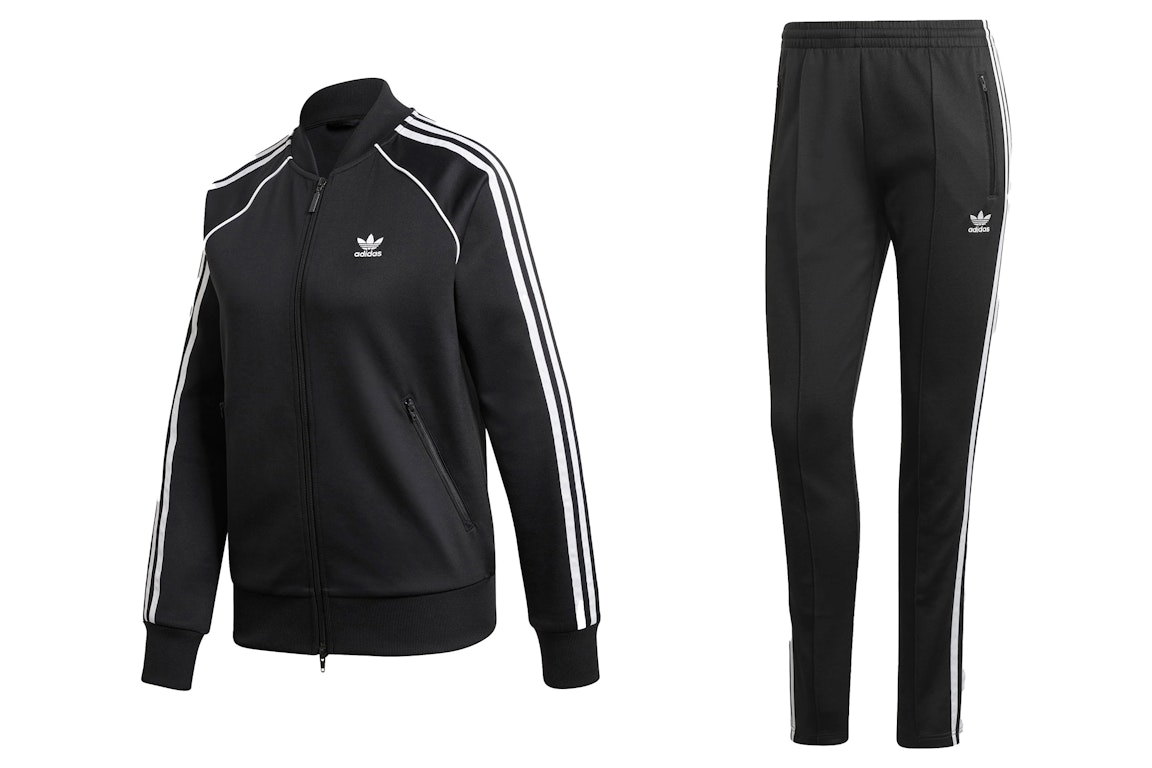 Pre-owned Adidas Originals Adidas Women's Primeblue Sst Track Jacket & Pant Set Black/white