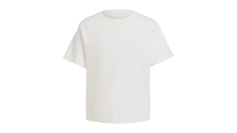 Pre-owned Adidas Originals Women's Signature Graphic Print T-shirt In Off White