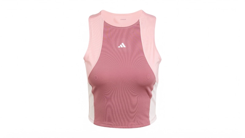 Pre-owned Adidas Originals Women's Techfit Colorblock Crop Tank Top In Preloved Crimson