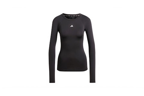 Camiseta adidas Techfit Manga Larga Manga Larga para Mujer Negro
