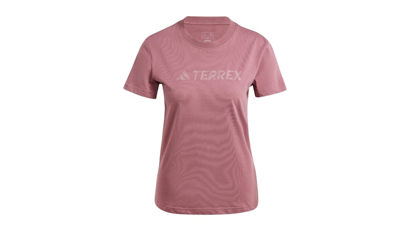 Pre-owned Adidas Originals Women's Terrex Classic Logo T-shirt In Burgundy
