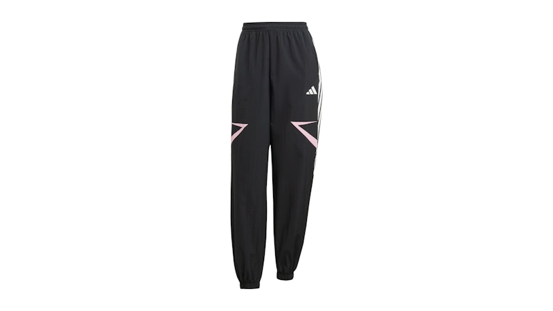 Pre-owned Adidas Originals Women's Tiro Cut 3stripes Block Cuffed Pants In Black/true Pink