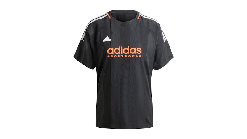 Pre-owned Adidas Originals Women's Tiro Cut 3stripes Jacquard Boyfriend T-shirt In Black