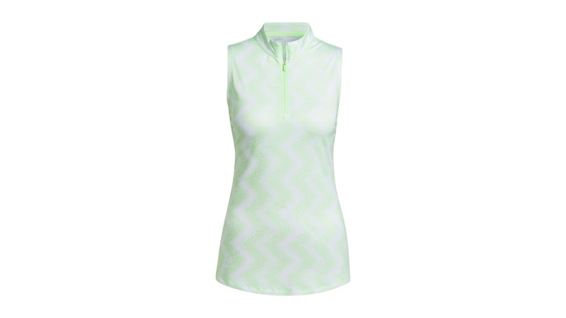 Pre-owned Adidas Originals Women's Ultimate365 Ottoman Printed Sleeveless Polo Shirt In White