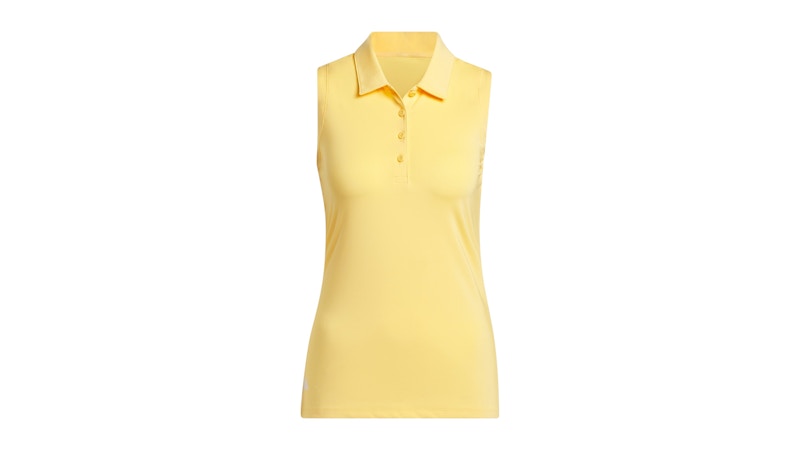 Pre-owned Adidas Originals Women's Ultimate365 Solid Sleeveless Polo Shirt In Semi Spark