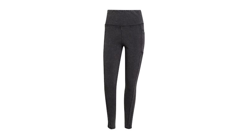 Pre-owned Adidas Originals Women's Washed 3stripes Leggings In Black