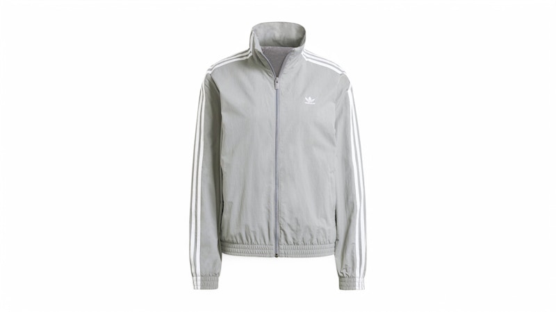 Pre-owned Adidas Originals Women's Woven Track Top In Grey Three